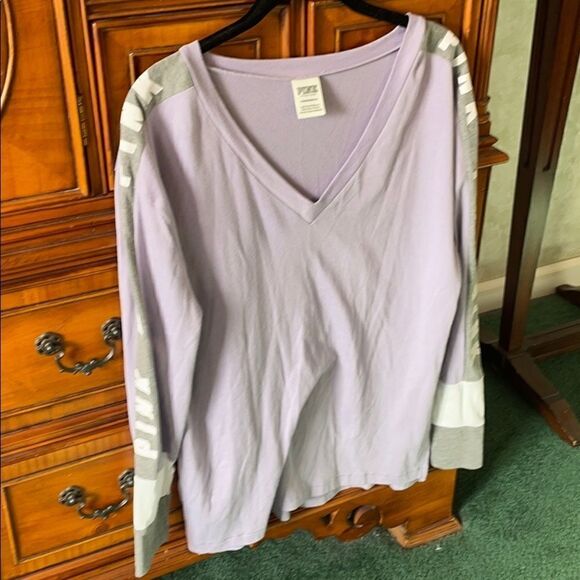 Pink - purple long sleeve oversized T - Picture 2 of 2